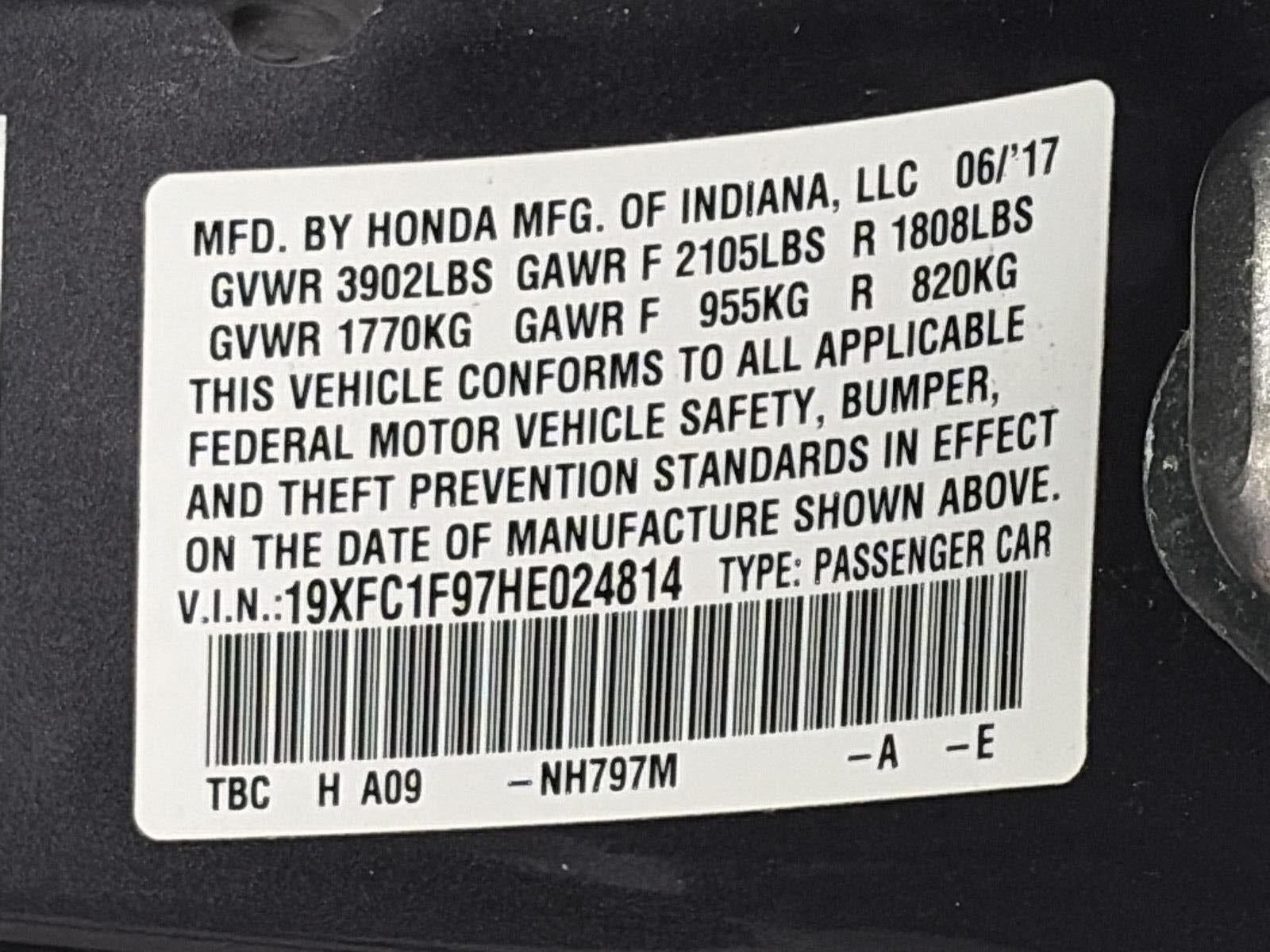 2017 Honda Civic Sedan Touring CVT