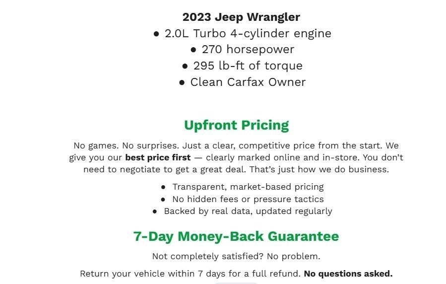 2023 Jeep Wrangler Sahara Altitude 4 Door 4x4