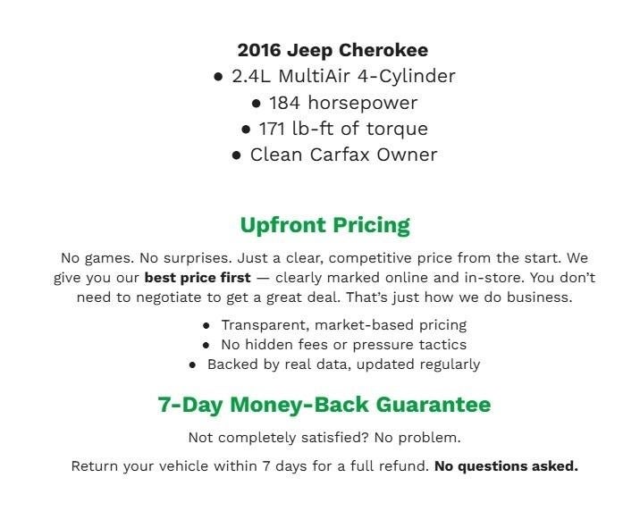2016 Jeep Cherokee 4WD 4dr Limited