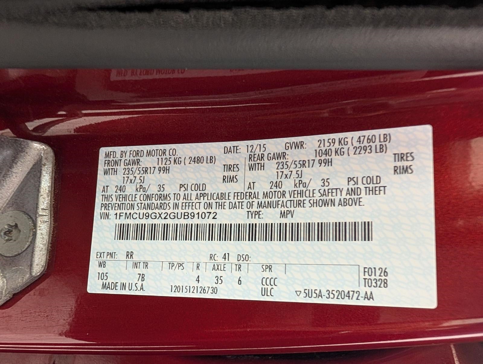 2016 Ford Escape 4WD 4dr SE