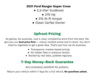 2021 Ford Ranger XLT 4WD SuperCrew 5' Box