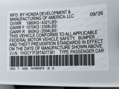 2026 Honda Accord Sedan LX CVT