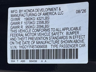 2026 Honda Accord Sedan SE CVT