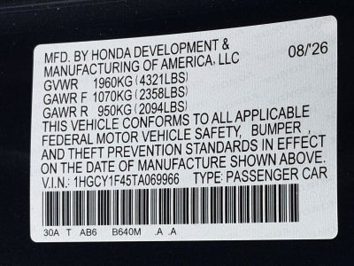 2026 Honda Accord Sedan SE CVT
