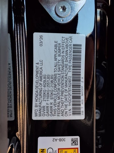 2026 Honda Accord Hybrid Sport-L Sedan