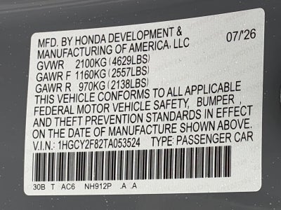 2026 Honda Accord Hybrid Touring Sedan