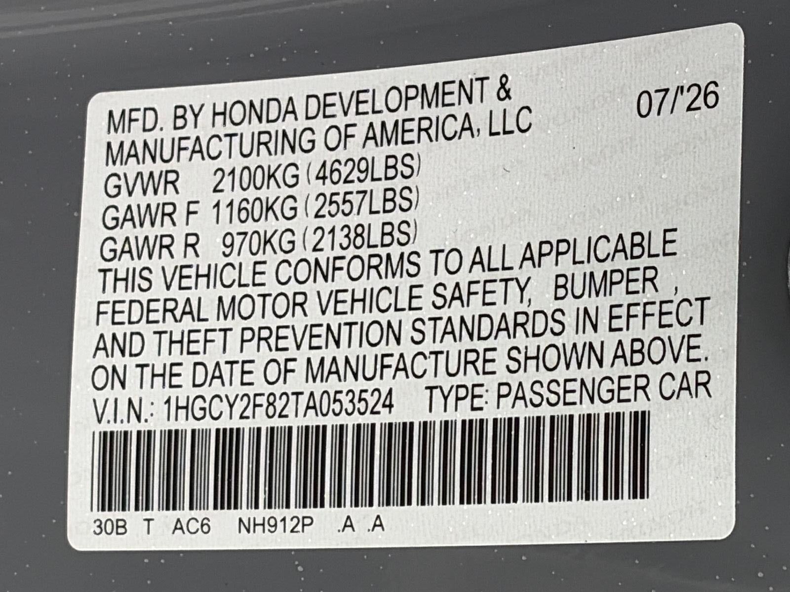 2026 Honda Accord Hybrid Touring Sedan