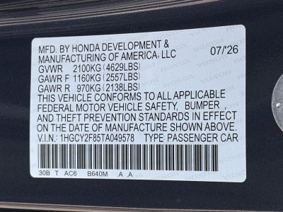 2026 Honda Accord Hybrid Touring Sedan