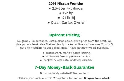 2016 Nissan Frontier 4WD King Cab Auto SV
