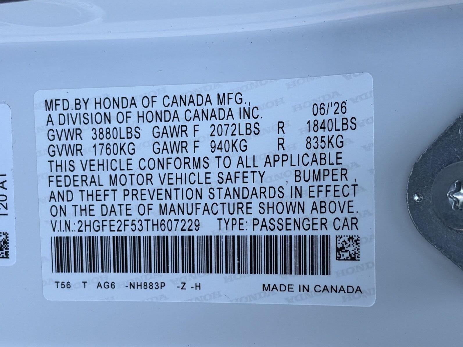 2026 Honda Civic Sedan Sport CVT