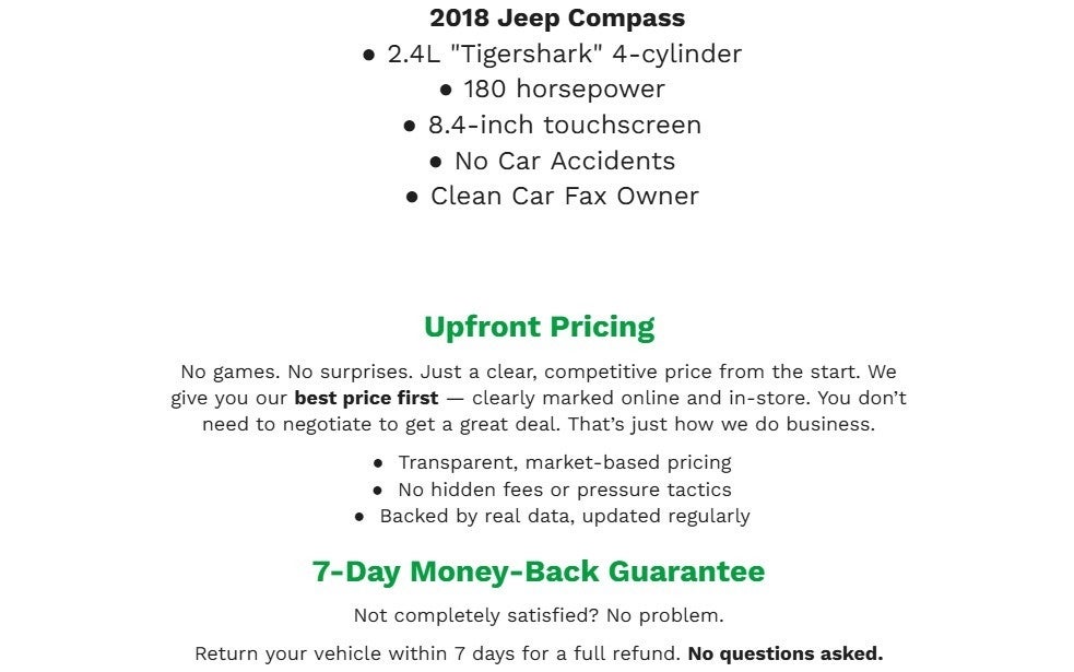 2018 Jeep COMPASS SPORT UTILITY