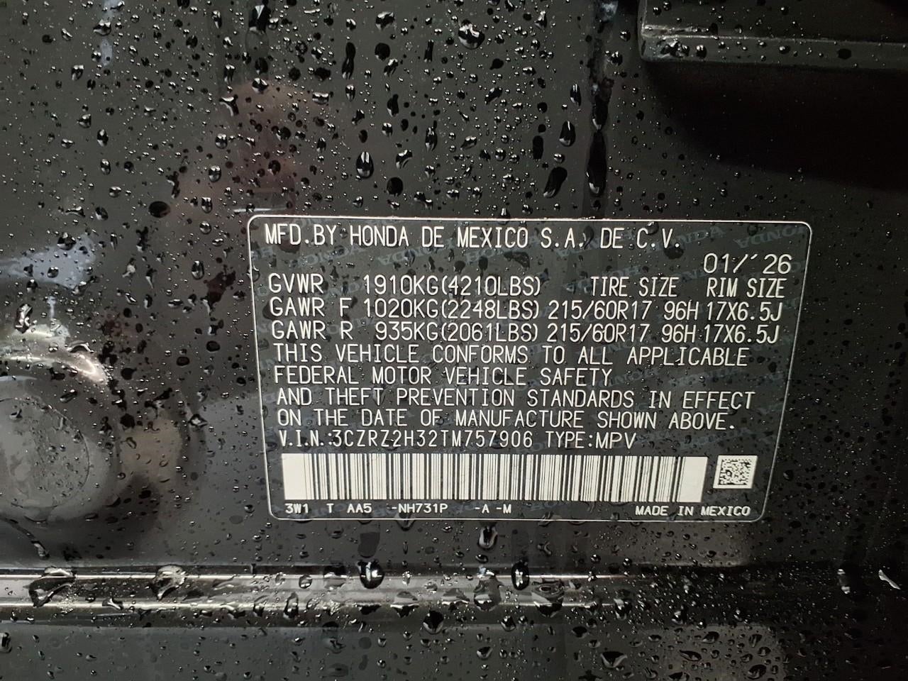 2026 Honda HR-V LX AWD CVT