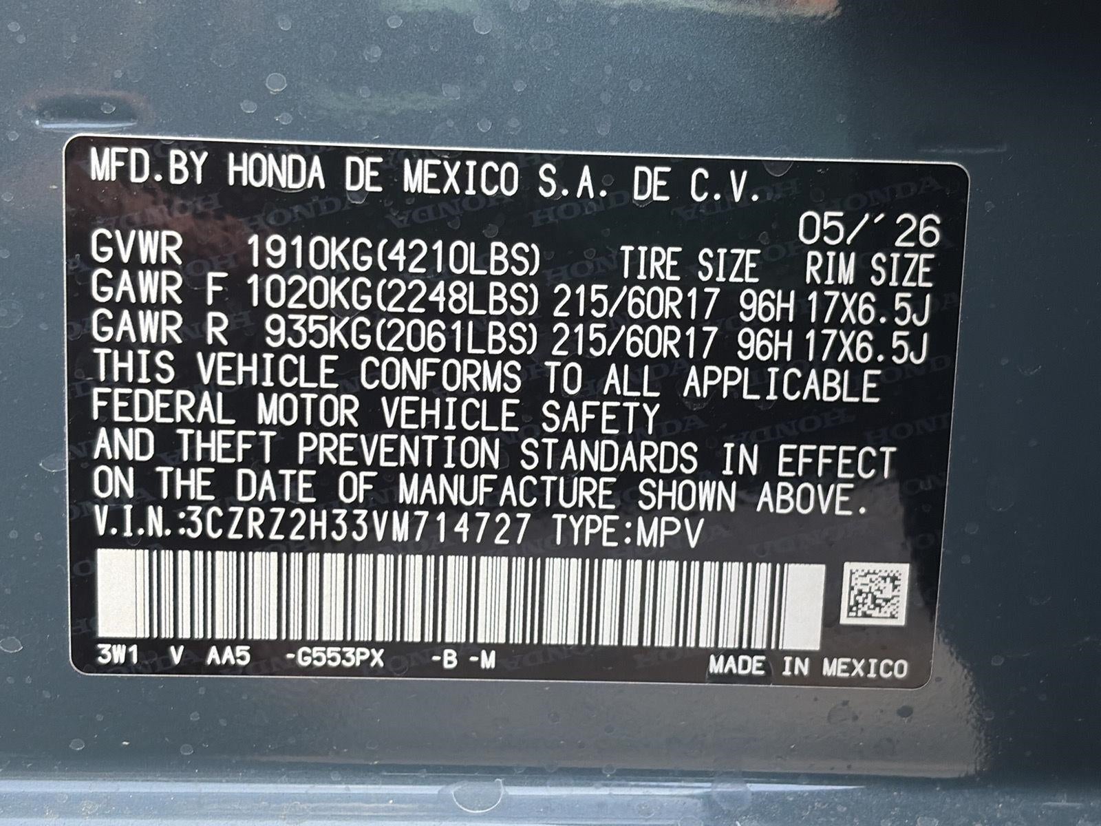 2027 Honda HR-V LX AWD CVT