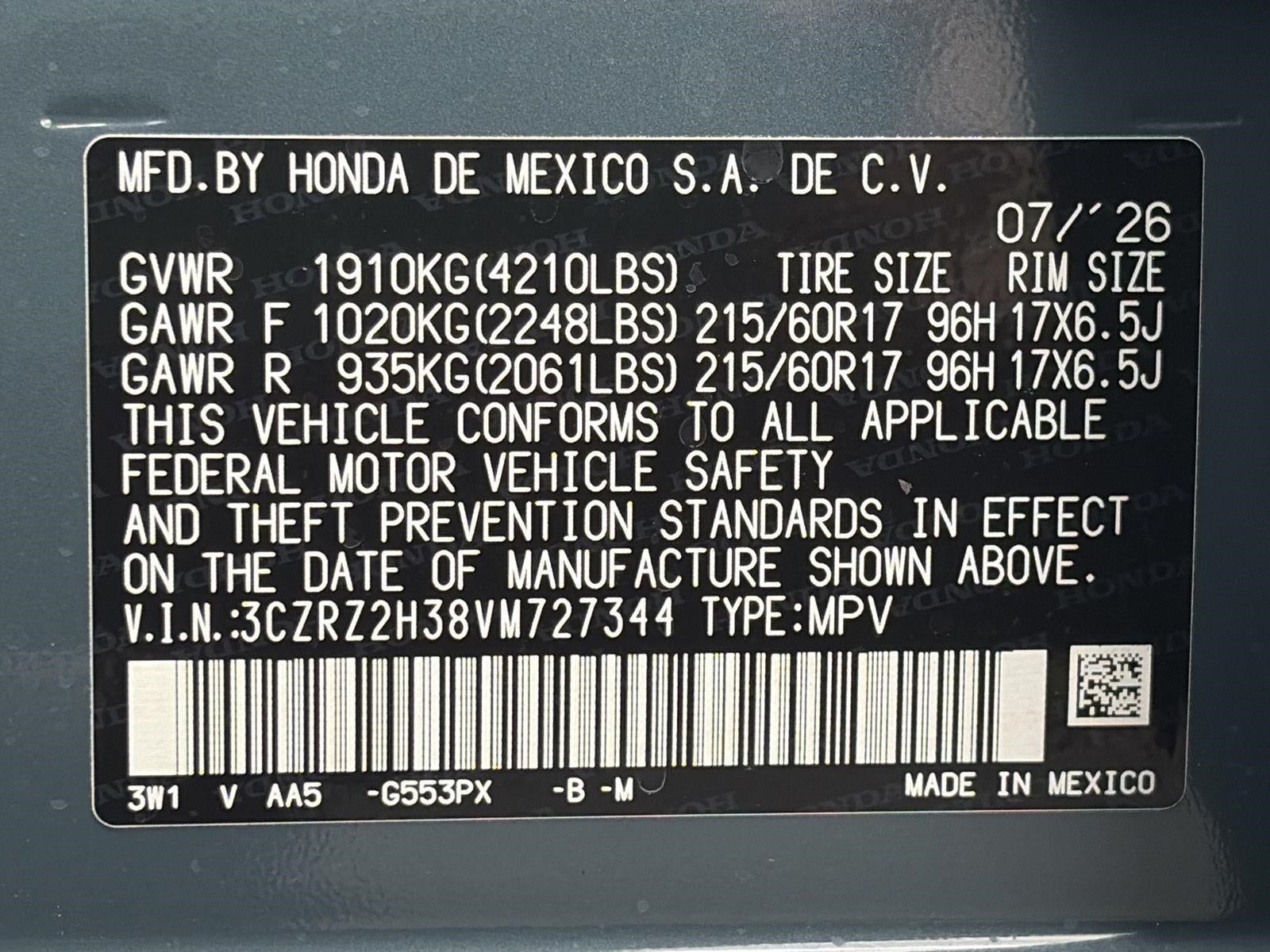 2027 Honda HR-V LX AWD CVT