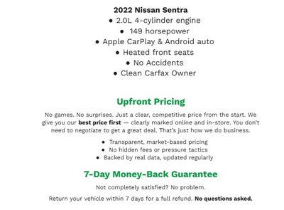 2022 Nissan Sentra SV CVT