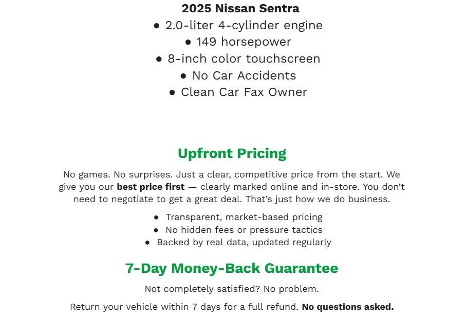 2025 Nissan Sentra SV CVT