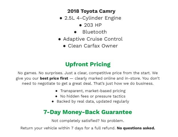 2018 Toyota Camry XLE Auto