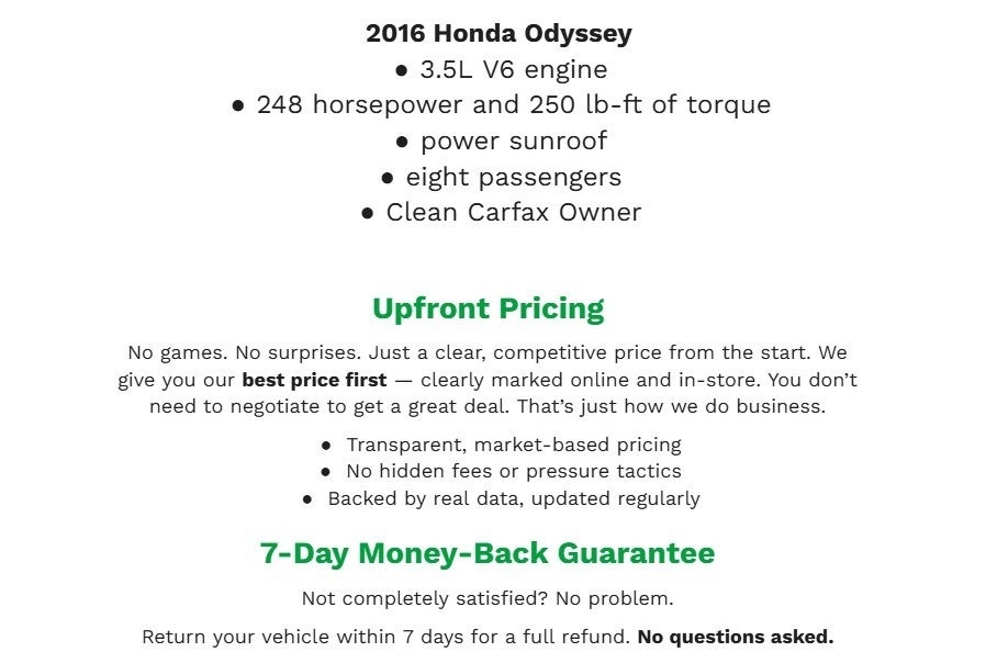 2016 Honda Odyssey 5dr EX-L w/Navi