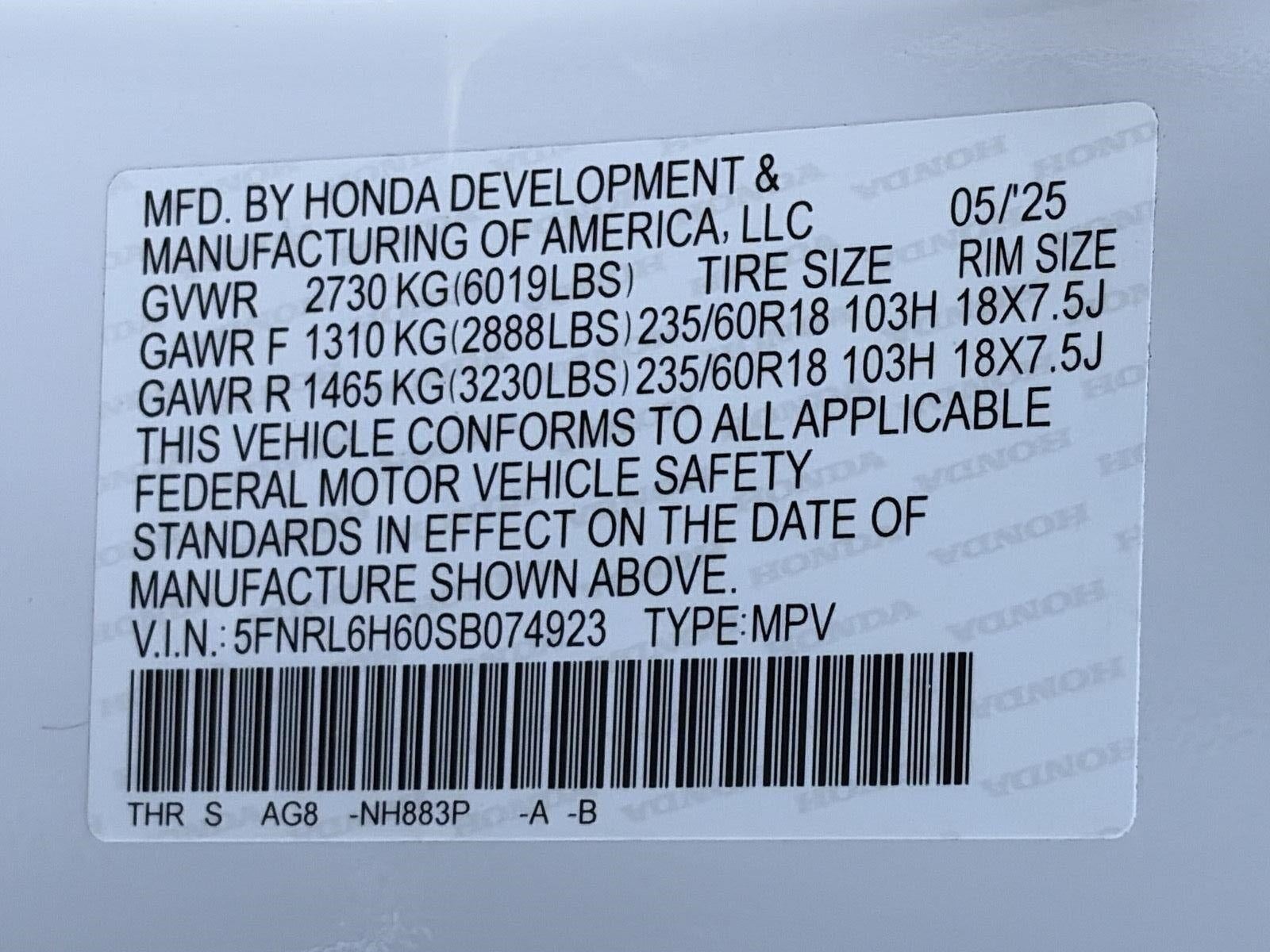 2025 Honda Odyssey EX-L Auto