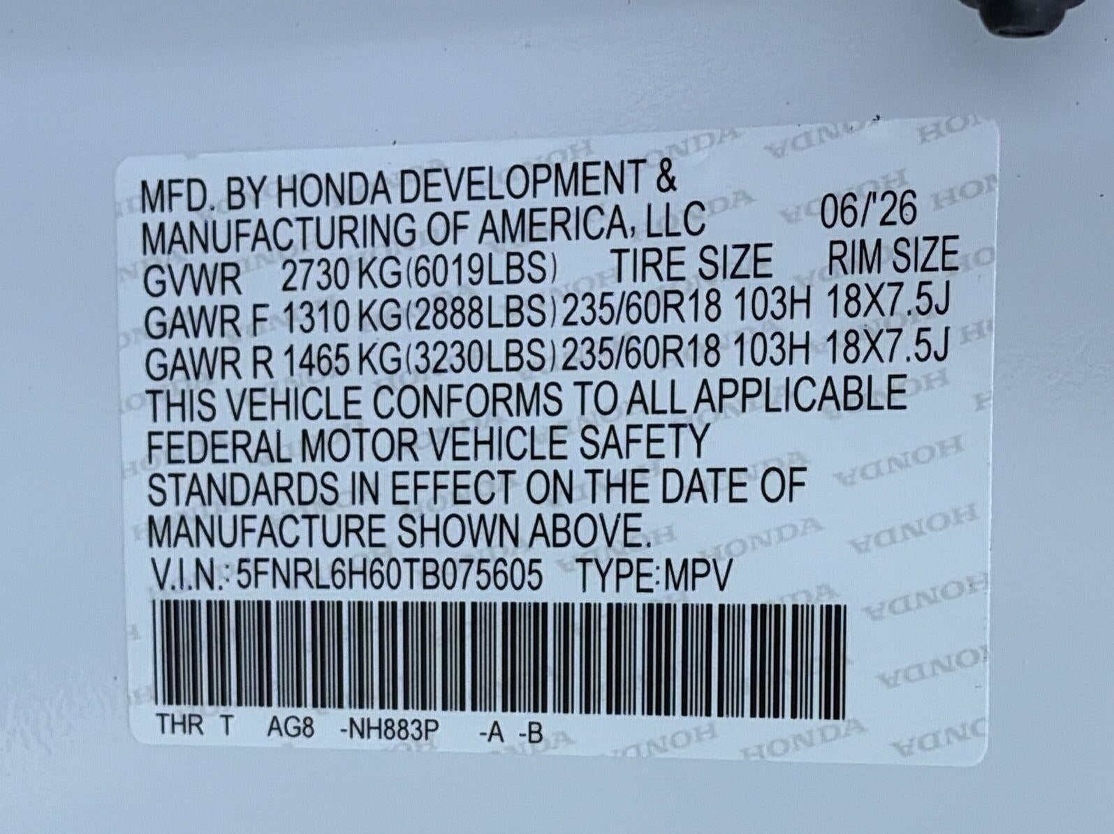 2026 Honda Odyssey EX-L Auto