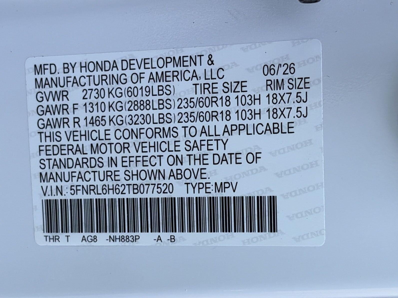 2026 Honda Odyssey EX-L Auto