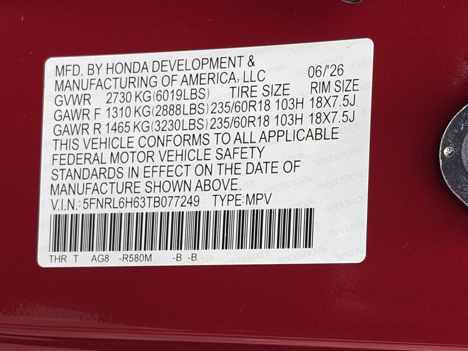 2026 Honda Odyssey EX-L Auto