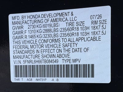 2026 Honda Odyssey EX-L Auto