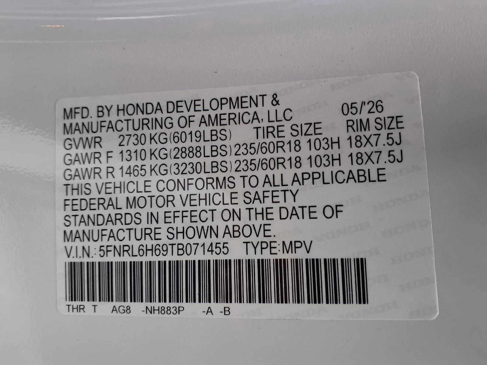 2026 Honda Odyssey EX-L Auto