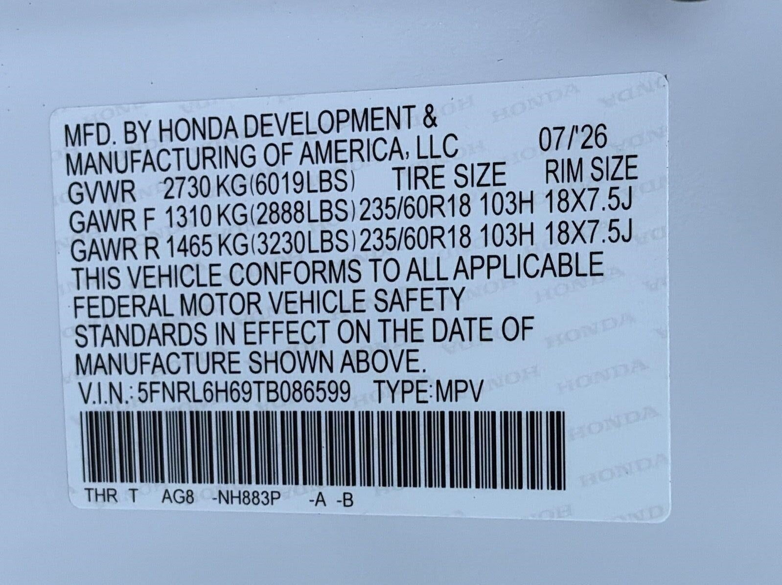 2026 Honda Odyssey EX-L Auto