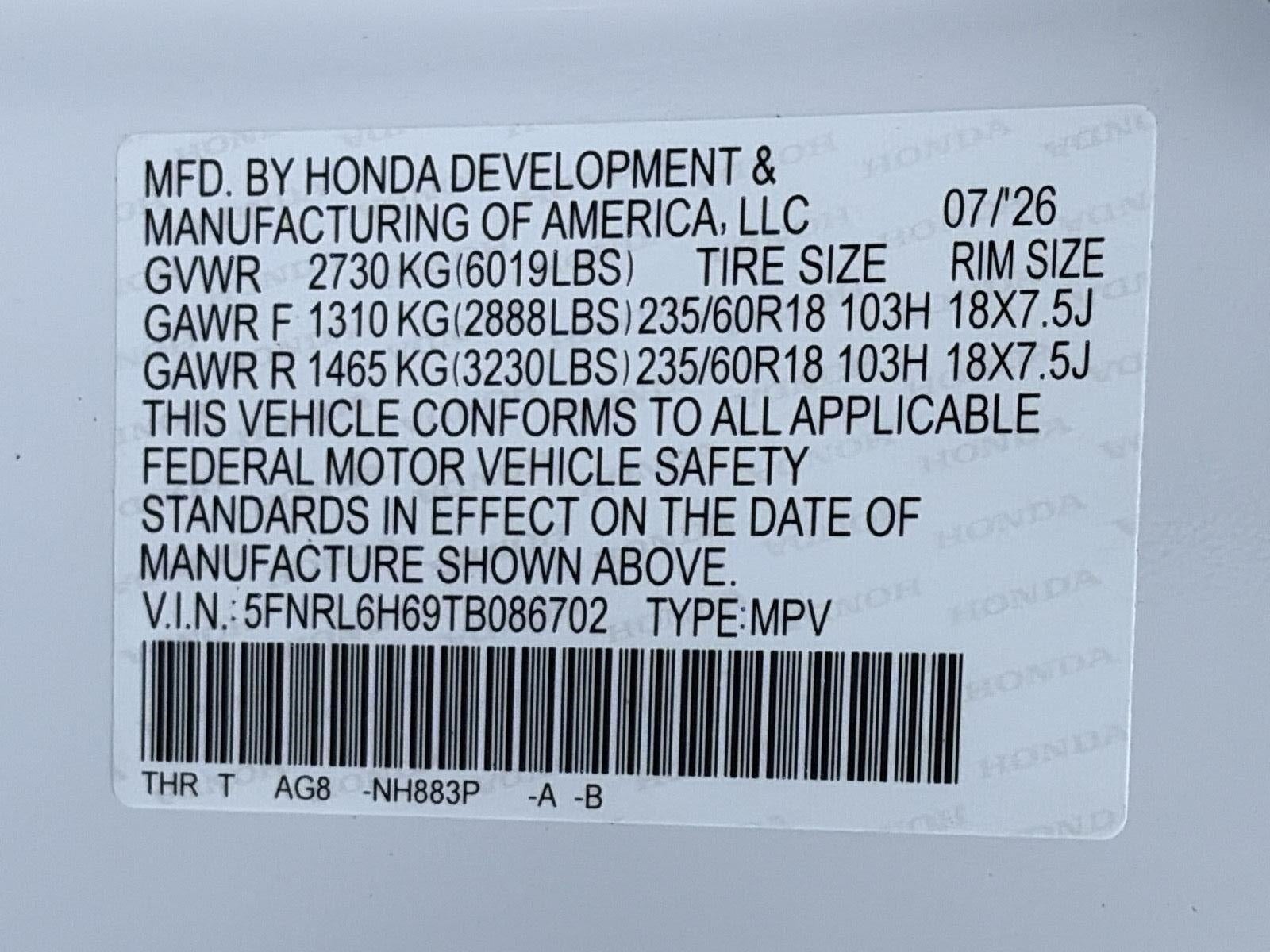 2026 Honda Odyssey EX-L Auto