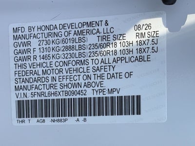 2026 Honda Odyssey EX-L Auto
