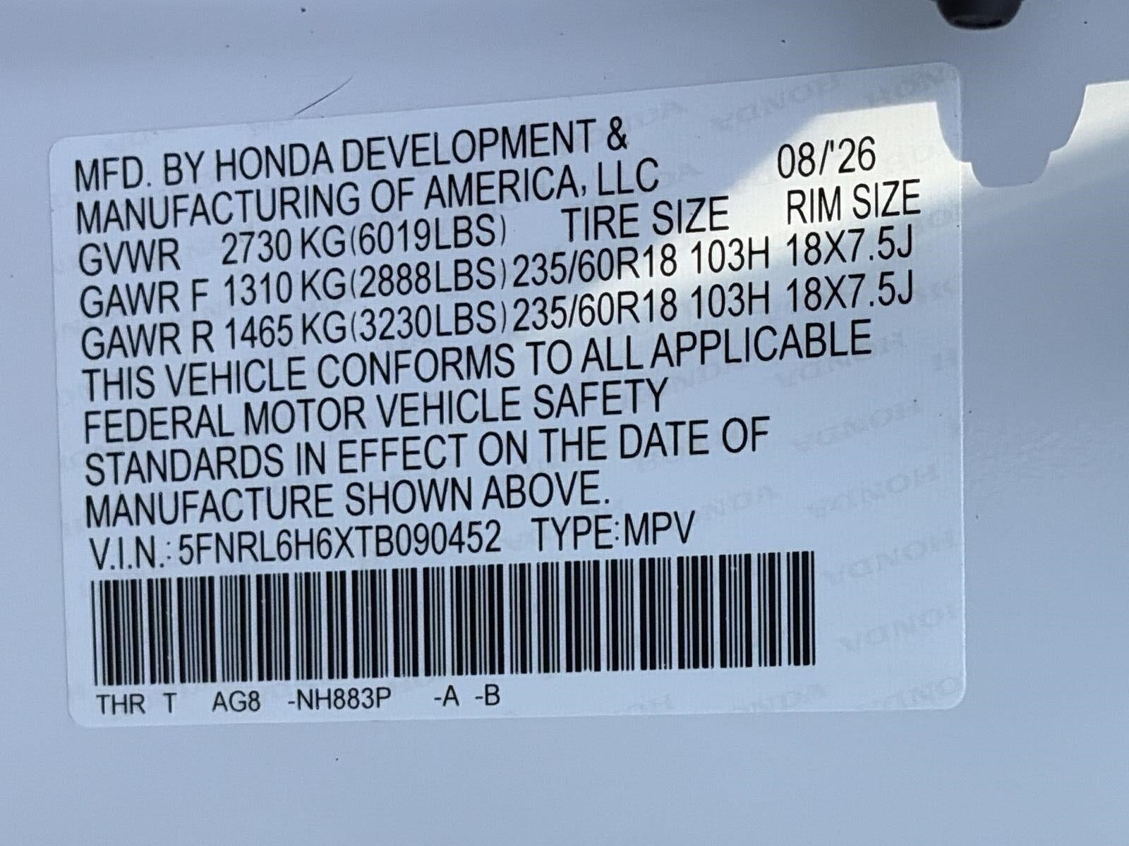 2026 Honda Odyssey EX-L Auto