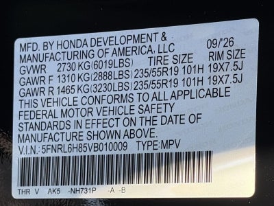 2027 Honda Odyssey Touring Auto