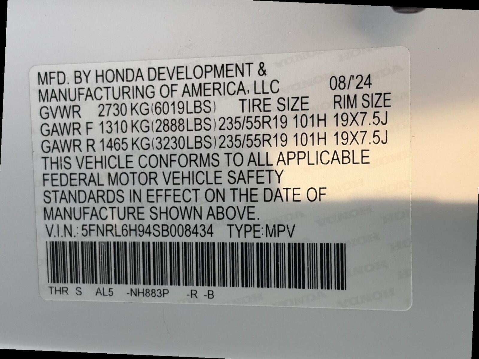2025 Honda Odyssey Elite Auto