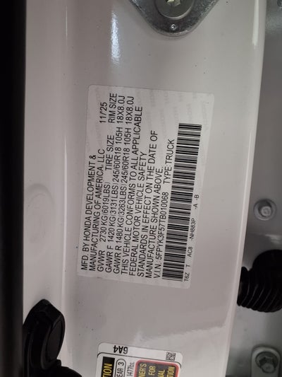 2026 Honda Ridgeline RTL AWD