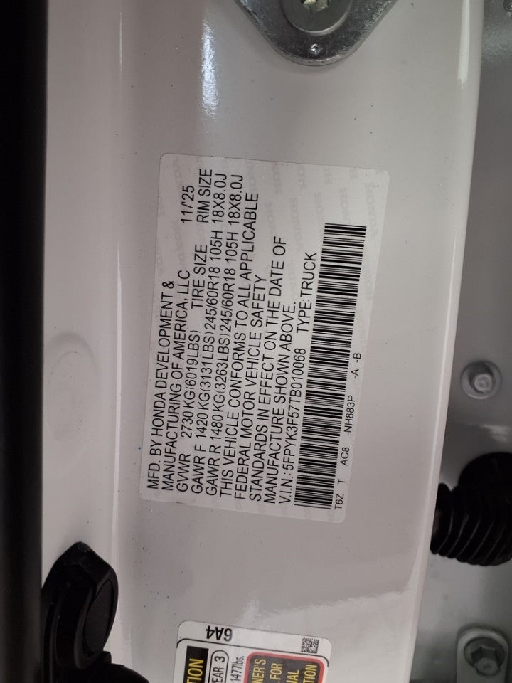 2026 Honda Ridgeline RTL AWD