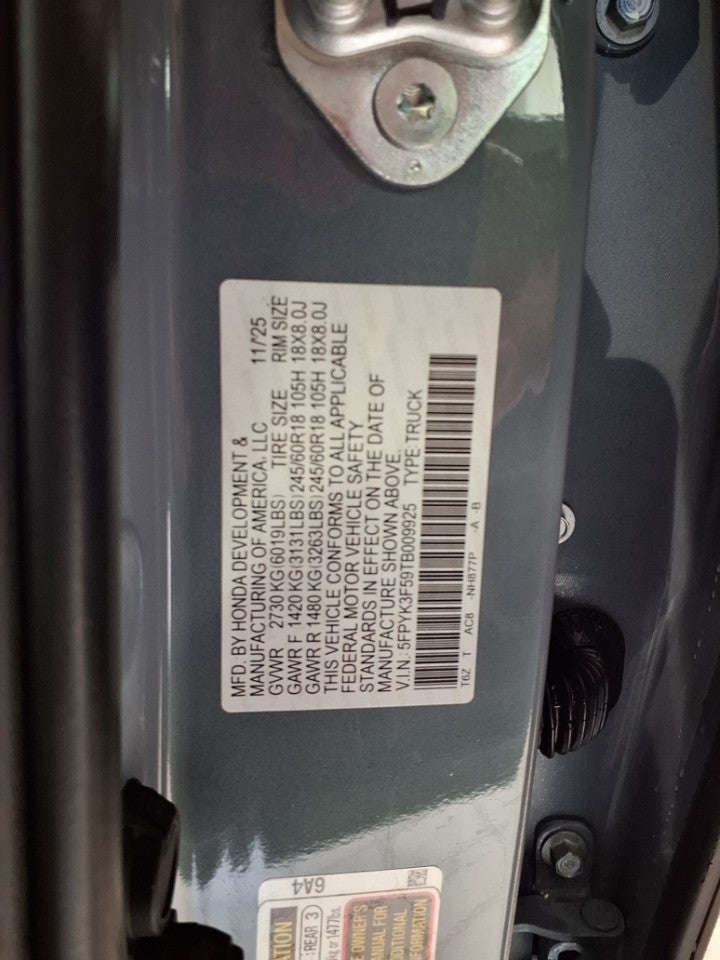 2026 Honda Ridgeline RTL AWD