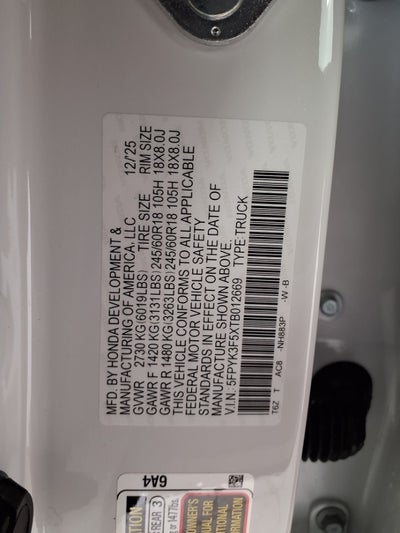 2026 Honda Ridgeline RTL AWD