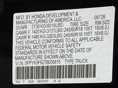 2026 Honda Ridgeline TrailSport AWD