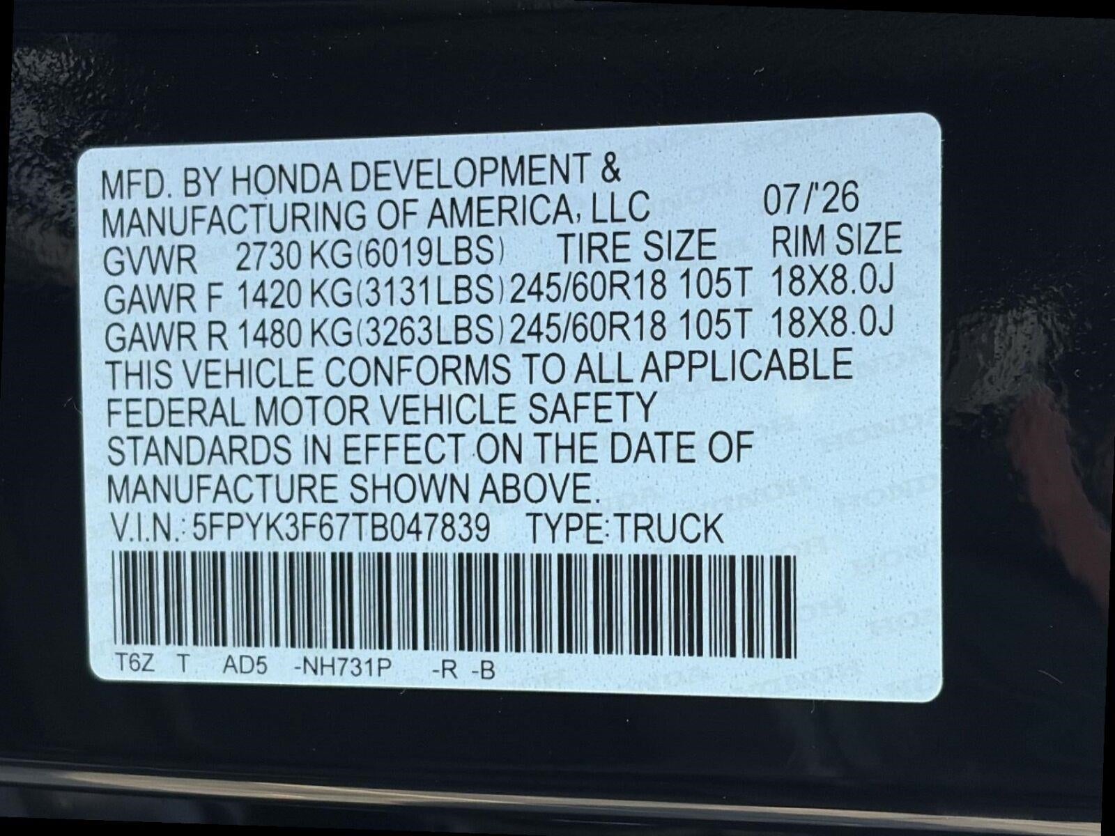 2026 Honda Ridgeline TrailSport AWD