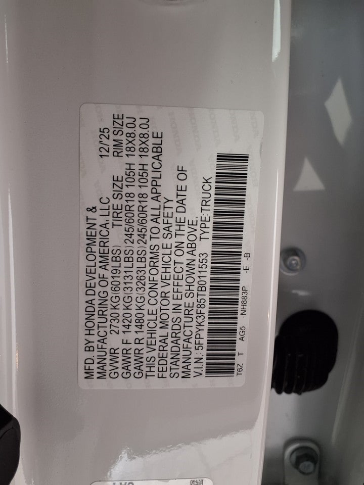 2026 Honda Ridgeline Black Edition AWD