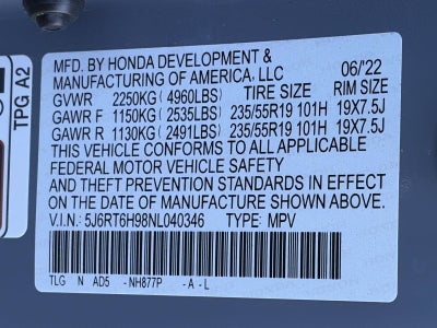 2022 Honda CR-V Hybrid Touring AWD