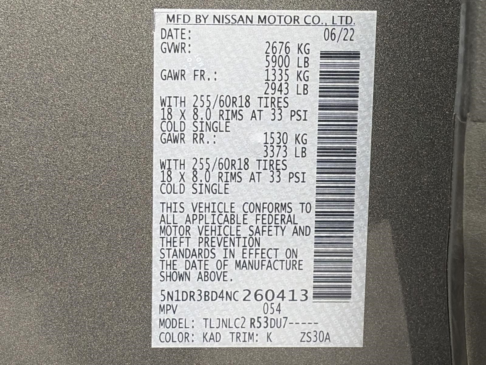 2022 Nissan Pathfinder SV 4WD