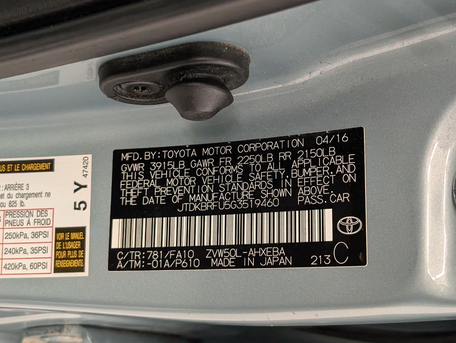 2016 Toyota Prius 5dr HB Two