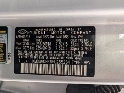 2017 Hyundai Santa Fe SE 3.3L Auto AWD