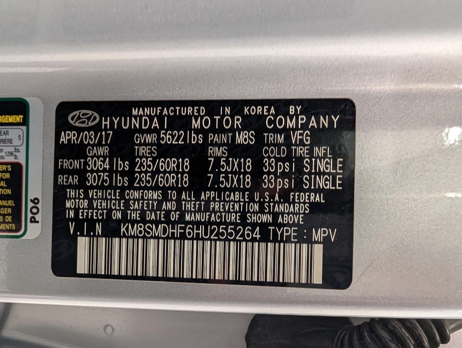 2017 Hyundai Santa Fe SE 3.3L Auto AWD